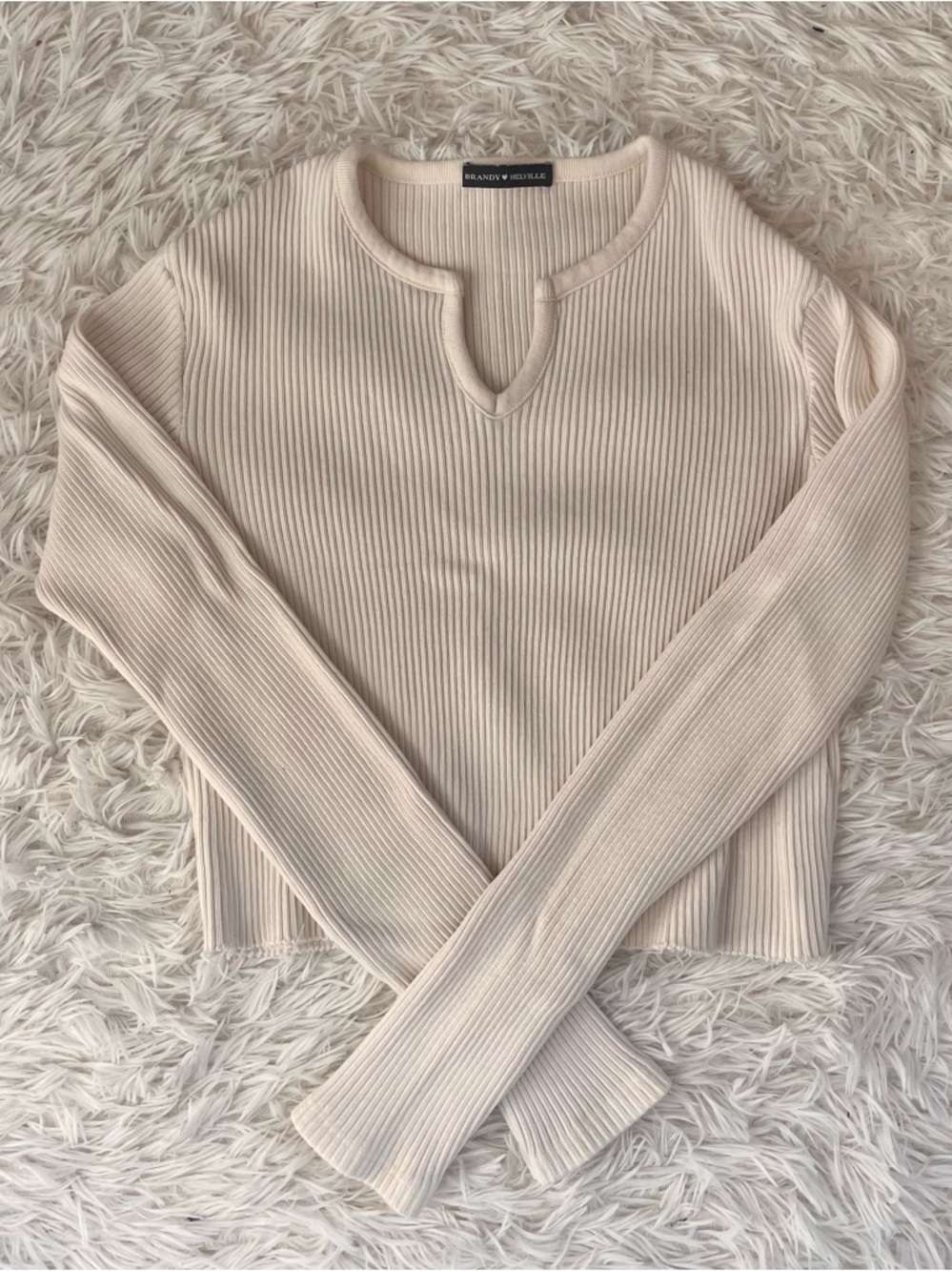 Brandy Melville cream long sleeve top